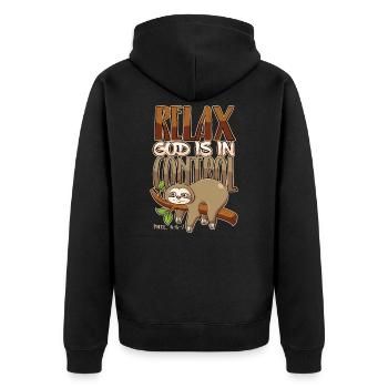 God has everything under control Christianity Bible - Unisex Premium Organic Zip Hoodie - black - Back - Nico (187cm)