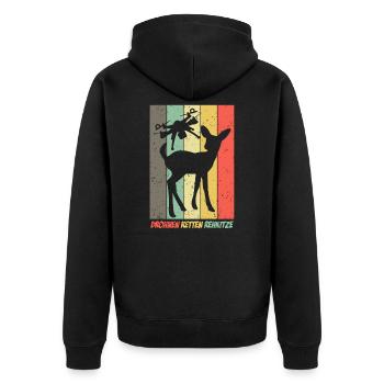 Drohne Drohnen fliegen Rehkitzrettung - Unisex Premium Bio Zip Hoodie - Schwarz - Hinten - Nico (187cm)
