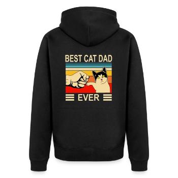 Meilleur Cat Dad Ever T-shirt Funny Père Père - Veste à capuche bio Premium Unisexe - noir - Dos - Nico (187cm)