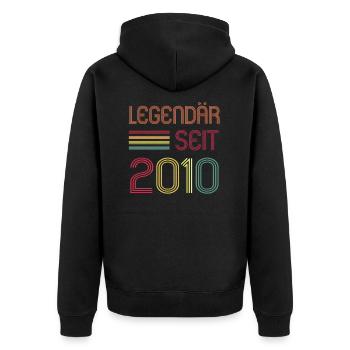 Legendär seit 2010 Geburtstag Kinder Geschenk - Unisex Premium Bio Zip Hoodie - Schwarz - Hinten - Nico (187cm)