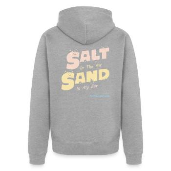 Mer Baltique (édition Salt-Sand) - Veste à capuche bio Premium Unisexe - gris chiné - Dos - Nico (187cm)