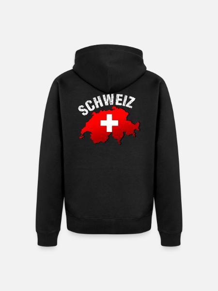 Switzerland - Unisex Premium Organic Zip Hoodie - black
