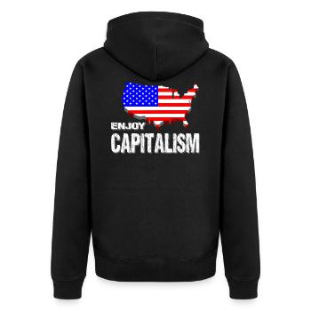 États Unis - Veste à capuche bio Premium Unisexe - noir - Dos - Nico (187cm)