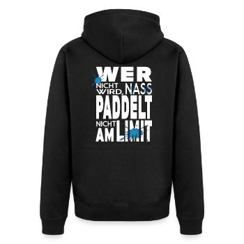 Stand Up Paddling Kanu SUP Kajak lustiger Spruch - Unisex Premium Bio Zip Hoodie - Schwarz - Hinten - Nico (187cm)