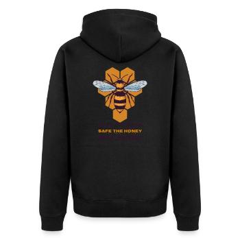 Rettet die Bienen Safe the bees Honig Biene bee - Unisex Premium Bio Zip Hoodie - Schwarz - Hinten - Nico (187cm)