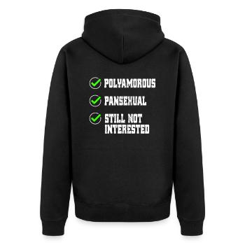 Polyamorous pansexual checklist LGBTQ polyamory - Unisex Premium Organic Zip Hoodie - black - Back - Nico (187cm)