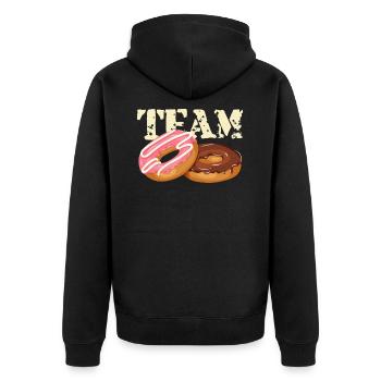 Faites équipe avec des beignets gourmands - Veste à capuche bio Premium Unisexe - noir - Dos - Nico (187cm)