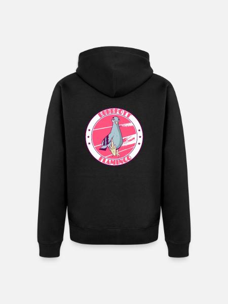 Ruhrpott flamingo middle finger - Unisex Premium Organic Zip Hoodie - black