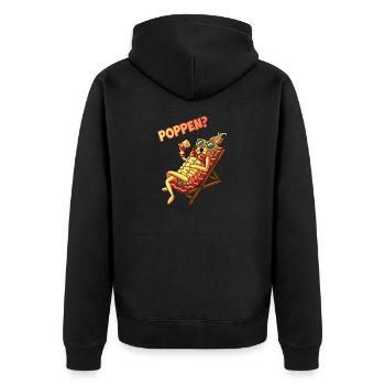 Popping? Drôle de maïs en épi dans la chaise longue + boisson - Veste à capuche bio Premium Unisexe - noir - Dos - Nico (187cm)
