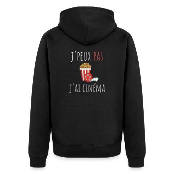 j'peux pas j'ai cinéma cadeau anniversaire humour - Veste à capuche bio Premium Unisexe - noir - Dos - Nico (187cm)