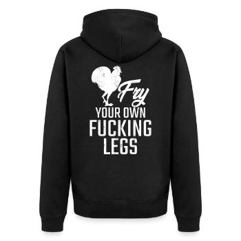 Frire tes propres putains de jambes végétaliennes - Veste à capuche bio Premium Unisexe - noir - Dos - Nico (187cm)