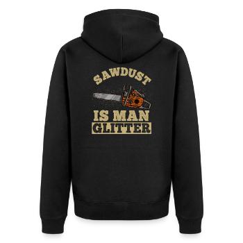 Sawdust Man Glitter Tronçonneuse Construction Worker Glitter - Veste à capuche bio Premium Unisexe - noir - Dos - Nico (187cm)