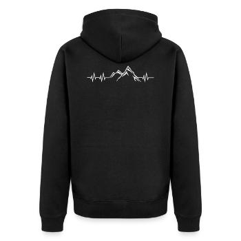 Montagnes Heartbeat - Veste à capuche bio Premium Unisexe - noir - Dos - Nico (187cm)