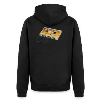 1980 Retro Kassette - Best of 80's - Unisex Premium Bio Zip Hoodie - Schwarz - Hinten - Nico (187cm)
