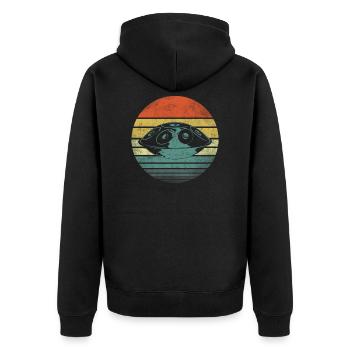 Handpan Hang Drum Music Yoga Relax Sunset Retro - Unisex Premium Organic Zip Hoodie - black - Back - Nico (187cm)
