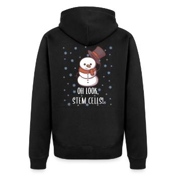 Christmas biology teacher student snowman - Unisex Premium Organic Zip Hoodie - black - Back - Nico (187cm)