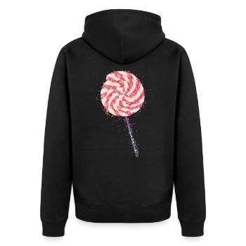 Glitter lollipop - Unisex Premium Organic Zip Hoodie - black - Back - Nico (187cm)