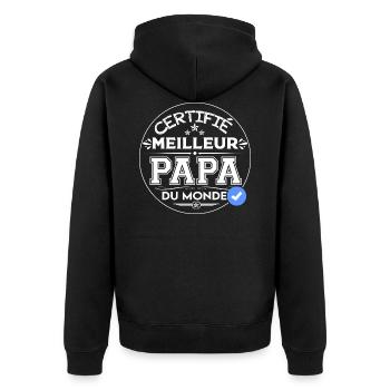 Certifié meilleur papa du monde - Veste à capuche bio Premium Unisexe - noir - Dos - Nico (187cm)