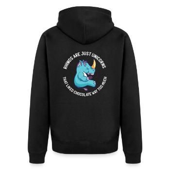 unicorn rhinos - Unisex Premium Organic Zip Hoodie - black - Back - Nico (187cm)