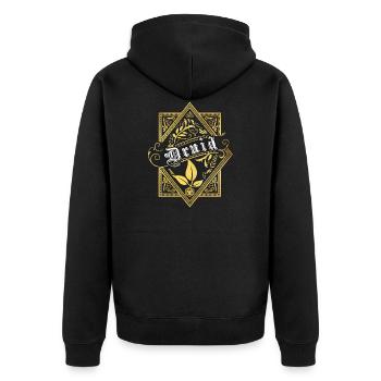 RPG Druid RPG Charakterklassen - Unisex Premium Bio Zip Hoodie - Schwarz - Hinten - Nico (187cm)