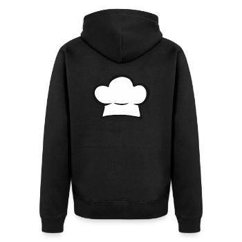 Chapeau de chef amateur chef cadeau cuisinier - Veste à capuche bio Premium Unisexe - noir - Dos - Nico (187cm)