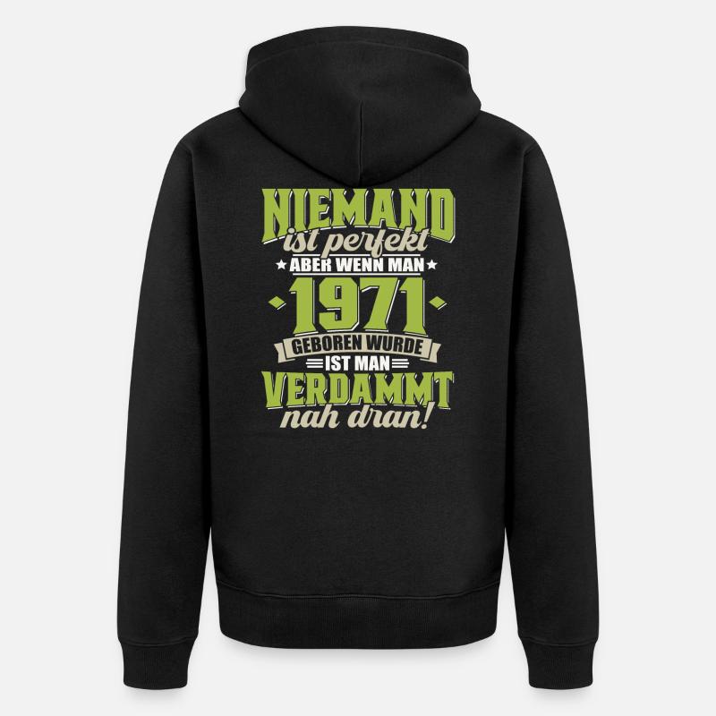 Né en 1971, l’anniversaire sort - Veste à capuche bio Premium Unisexe - noir