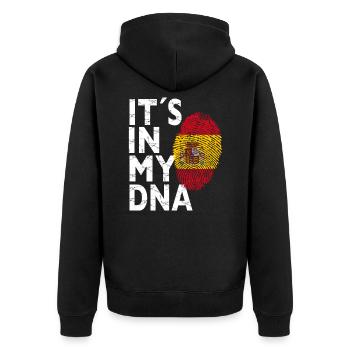 IT'S IN MY DNA Spain Flag Pride National Country - Unisex Premium Bio Zip Hoodie - Schwarz - Hinten - Nico (187cm)