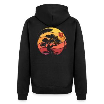 Plante d'arbre japonais - Veste à capuche bio Premium Unisexe - noir - Dos - Nico (187cm)