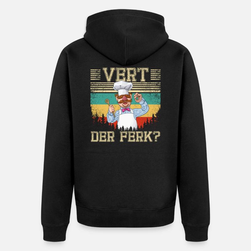 Vert Der Ferk - Unisex Premium Bio Zip Hoodie - Schwarz