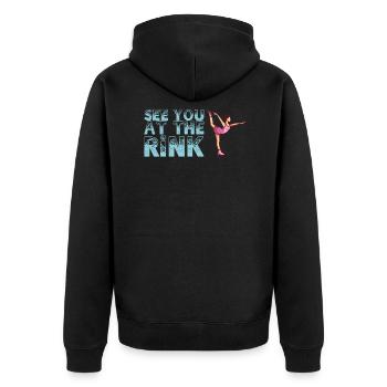 Lac You At The Rink - Patinage artistique - Veste à capuche bio Premium Unisexe - noir - Dos - Nico (187cm)