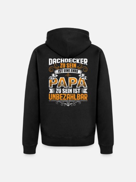 Lustige Dachdecker Papa Vater Geschenkidee - Unisex Premium Bio Zip Hoodie - Schwarz