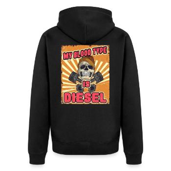 My blood type is diesel for screwdrivers and tuners - Unisex Premium Organic Zip Hoodie - black - Back - Nico (187cm)