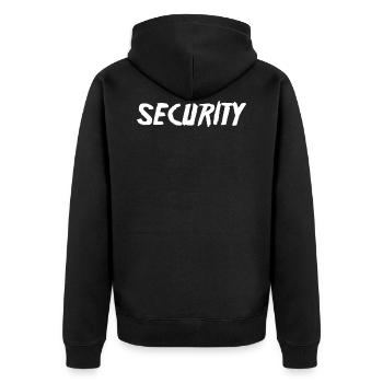 Security - Unisex Premium Organic Zip Hoodie - black - Back - Nico (187cm)