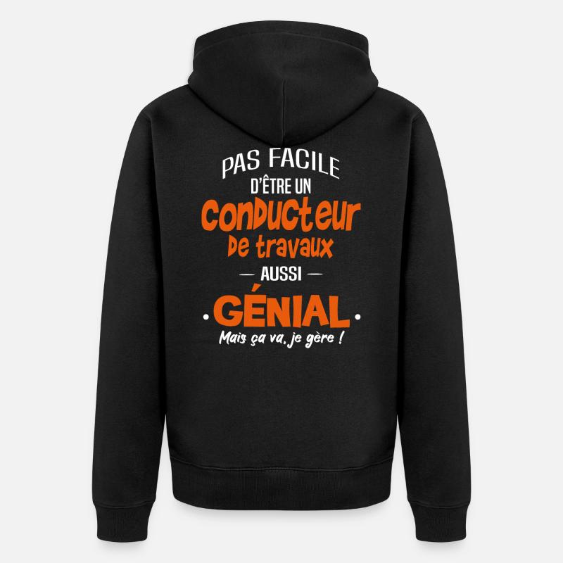 conducteur de travaux - Veste à capuche bio Premium Unisexe - noir