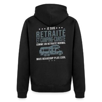 camping car retraité cadeau humour camping-car - Veste à capuche bio Premium Unisexe - noir - Dos - Nico (187cm)