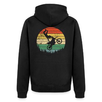 Moto moto moto - Veste à capuche bio Premium Unisexe - noir - Dos - Nico (187cm)