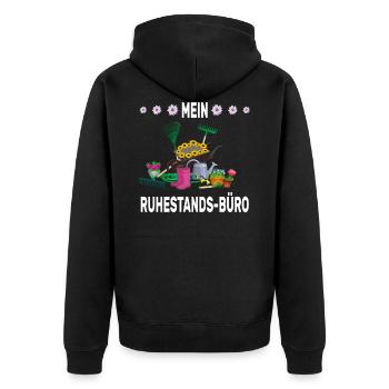 Garten Werkzeug Ruhestand Büro - Unisex Premium Bio Zip Hoodie - Schwarz - Hinten - Nico (187cm)