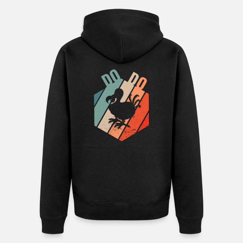 DODO Eiszeit Dinosaurier retro - Unisex Premium Bio Zip Hoodie - Schwarz