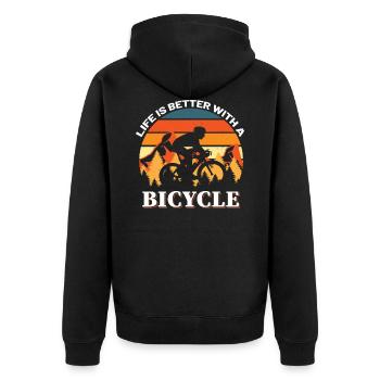 La vie à vélo est meilleur VTT VTT - Veste à capuche bio Premium Unisexe - noir - Dos - Nico (187cm)