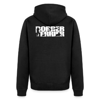 BORDER TERRIER Chien de chasse Wilsigns Chasseurs - Veste à capuche bio Premium Unisexe - noir - Dos - Nico (187cm)