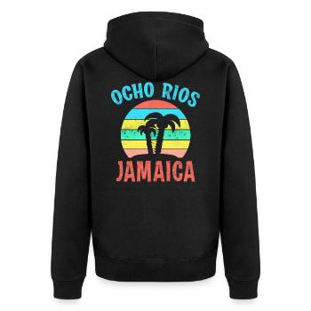 OCHO RIOS JAMAICA Coucher de soleil Caraïbes Jamaïque - Veste à capuche bio Premium Unisexe - noir - Dos - Nico (187cm)