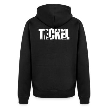 TECKEL Chien de chasse Wilsigns Chasseur Chasseur Teckel - Veste à capuche bio Premium Unisexe - noir - Dos - Nico (187cm)