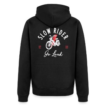 Moped Moped Moped Rider Moped Rider Scooter - Unisex Premium Organic Zip Hoodie - black - Back - Nico (187cm)