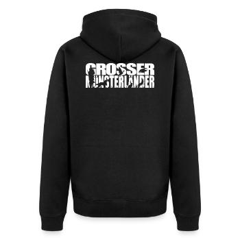 GROSSER MÜNSTERLÄNDER Jagdhund Jagdhunde Wilsigns - Unisex Premium Bio Zip Hoodie - Schwarz - Hinten - Nico (187cm)