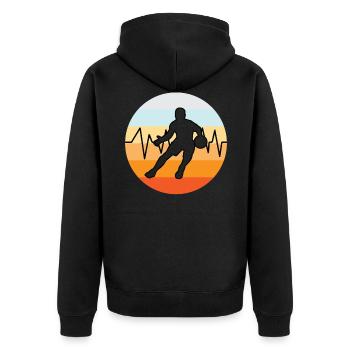 Basketball Basketballer Vintage - Veste à capuche bio Premium Unisexe - noir - Dos - Nico (187cm)