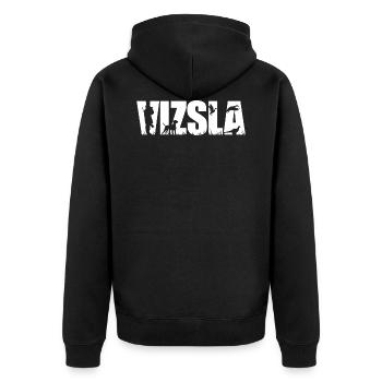 VIZSLA Jagdhund Jagdhunde Wilsigns - Unisex Premium Bio Zip Hoodie - Schwarz - Hinten - Nico (187cm)