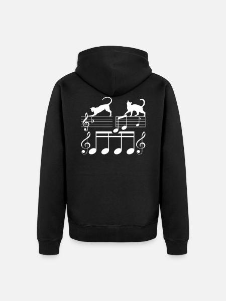 Cats Sheet Music Music - Unisex Premium Organic Zip Hoodie - black