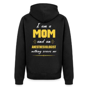 Anesthesiologist Mom, Anesthesiologist Mum - Unisex Premium Organic Zip Hoodie - black - Back - Nico (187cm)