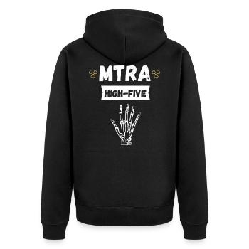 MTRA Medical-Technical Radiology Mta - Unisex Premium Organic Zip Hoodie - black - Back - Nico (187cm)