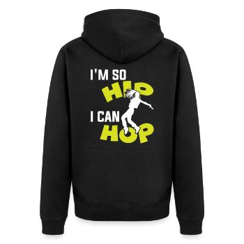 hip hop breakdance - Unisex Premium Bio Zip Hoodie - Schwarz - Hinten - Nico (187cm)